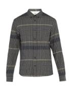 Matchesfashion.com Acne Studios - Checked Stretch Cotton Shirt - Mens - Navy