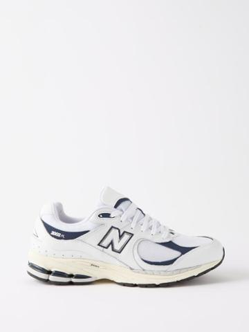 New Balance - 2002r Leather, Suede And Mesh Trainers - Mens - White Blue