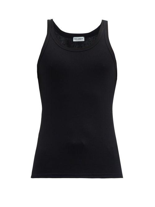 Matchesfashion.com Dolce & Gabbana - Sicily Ribbed Cotton-jersey Tank Top - Mens - Black