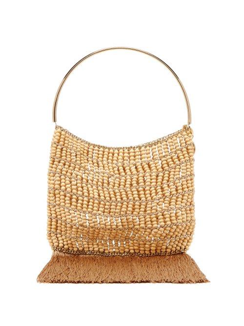 Matchesfashion.com Rosantica By Michela Panero - Georgina Beaded Fringe Trimmed Bag - Womens - Brown Multi