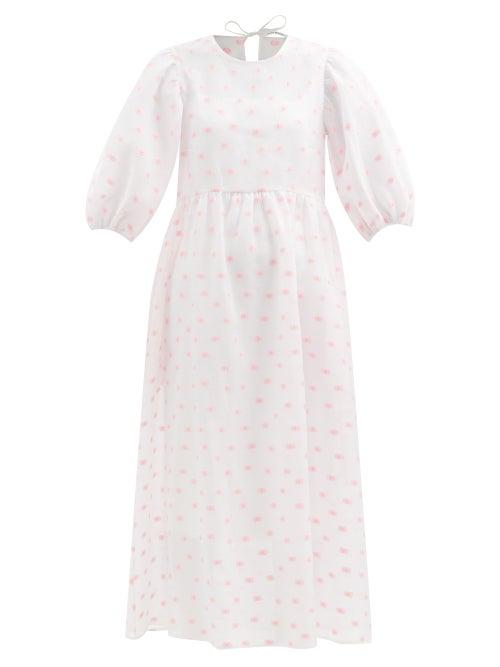 Cecilie Bahnsen - Karmen Tie-back Floral-jacquard Cloqu Dress - Womens - Pink Print