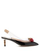 Matchesfashion.com Gucci - Eleonor Strawberry Patent Slingback Pumps - Womens - Black
