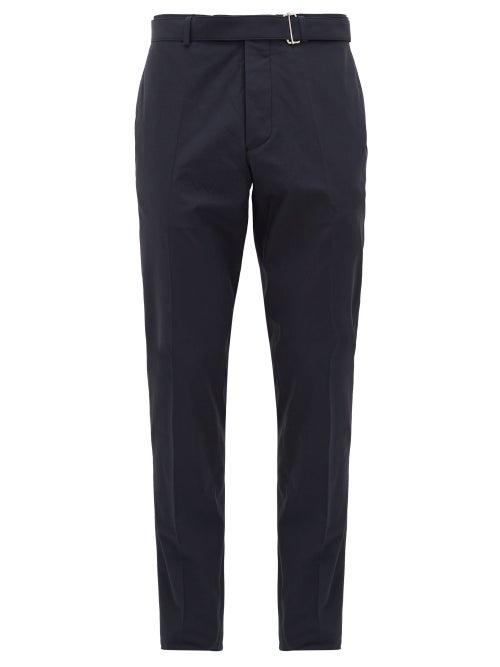 Matchesfashion.com Officine Gnrale - Paul Cotton-poplin Tapered Trousers - Mens - Navy