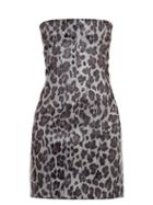 Matchesfashion.com Art School - Strapless Leopard-print Leather Mini Dress - Womens - Leopard