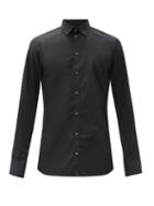 Matchesfashion.com Dolce & Gabbana - Logo-embroidered Cotton-poplin Shirt - Mens - Black