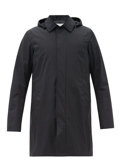 Matchesfashion.com Herno - Hooded Wool-blend Raincoat - Mens - Navy