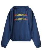 Matchesfashion.com Balenciaga - Logo Hoodie - Womens - Blue