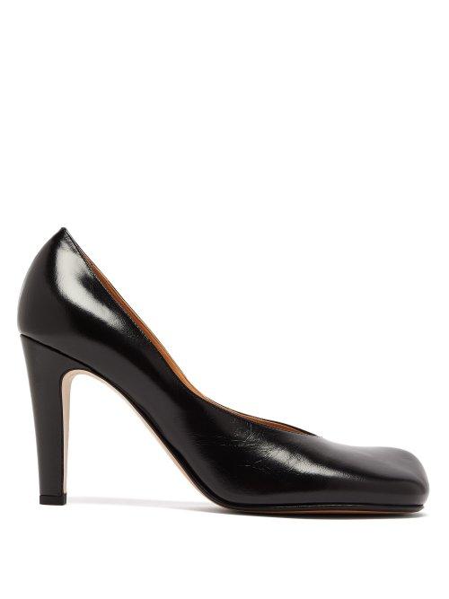 Matchesfashion.com Bottega Veneta - Square Toe Leather Pumps - Womens - Black