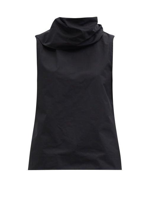 Matchesfashion.com Jil Sander - Roll-neck Cotton-poplin Top - Womens - Black