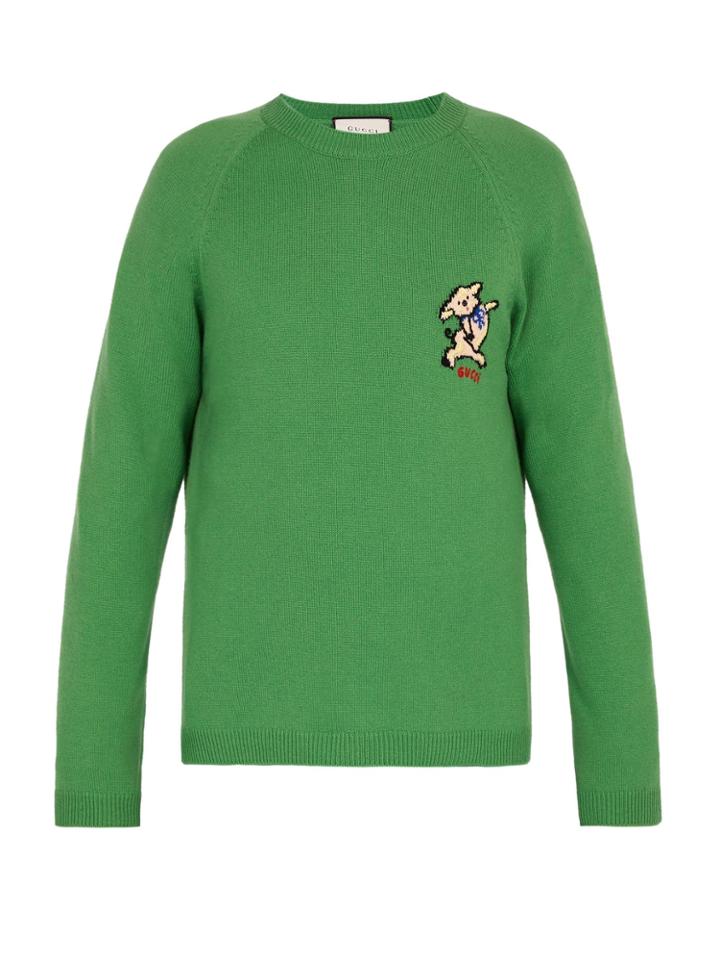 Gucci Pig Appliqu-patch Cashmere Sweater
