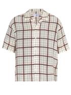 Matchesfashion.com Dunhill - Short Sleeved Check Print Silk Shirt - Mens - White Multi