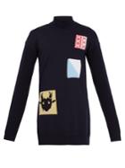 J.w.anderson Patch-detail Roll-neck Wool-blend Sweater