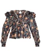 Isabel Marant Uster Floral-print Ruffled Cotton Top