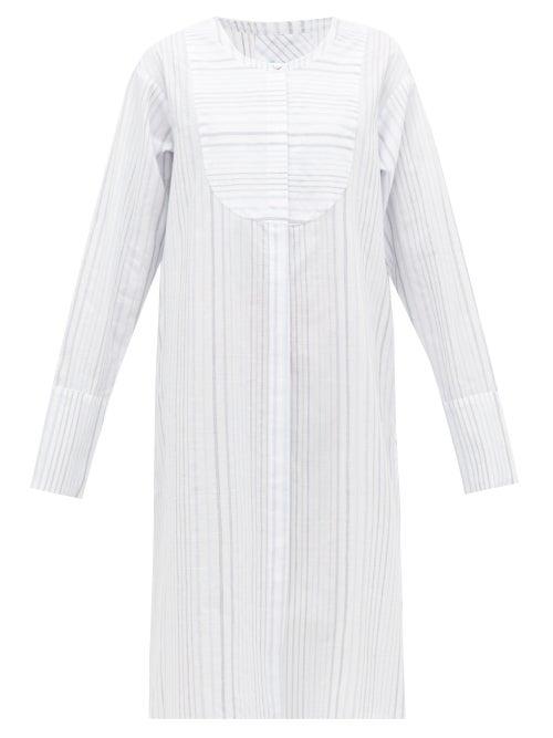 Matchesfashion.com Loup Charmant - Lekki Striped Cotton-blend Tunic - Womens - Blue Stripe