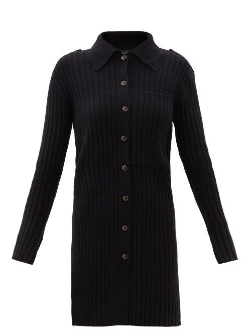 Matchesfashion.com Lisa Yang - Lydia Point-collar Ribbed-cashmere Cardigan - Womens - Black