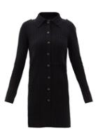 Matchesfashion.com Lisa Yang - Lydia Point-collar Ribbed-cashmere Cardigan - Womens - Black