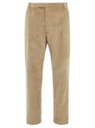 Matchesfashion.com Deveaux - Cotton Corduroy Tapered Fit Trousers - Mens - Beige