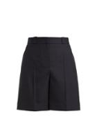 Matchesfashion.com Burberry - Pin Dot Tailored Wool Shorts - Womens - Blue