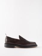Thom Browne - Tricolour-trim Leather Loafers - Mens - Brown
