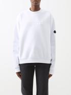 Moncler - Logo-embroidered Cotton-jersey Sweatshirt - Womens - White