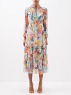 Zimmermann - Ruffled Floral-print Organza Dress - Womens - Multi