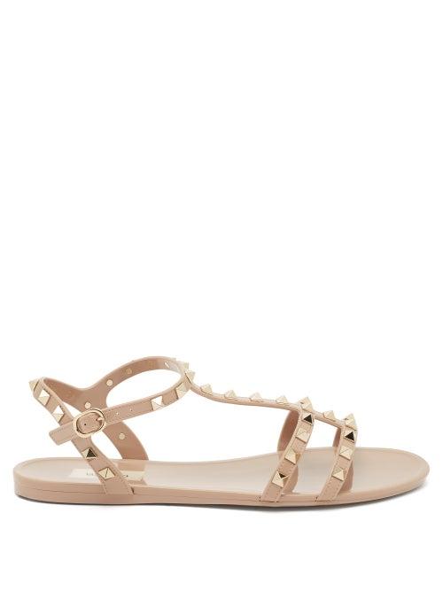Matchesfashion.com Valentino Garavani - Rockstud Pvc Jelly Sandals - Womens - Nude