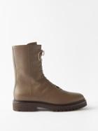 Legres - 08 Lace-up Grained-leather Boots - Womens - Light Brown
