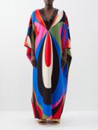 Pucci - Goccia-print Crepe De Chine Kaftan - Womens - Multi