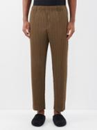 Homme Pliss Issey Miyake - Zipper Chain Technical-pleated Trousers - Mens - Orange