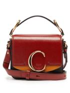 Matchesfashion.com Chlo - The C Mini Crocodile Effect Leather Shoulder Bag - Womens - Dark Brown