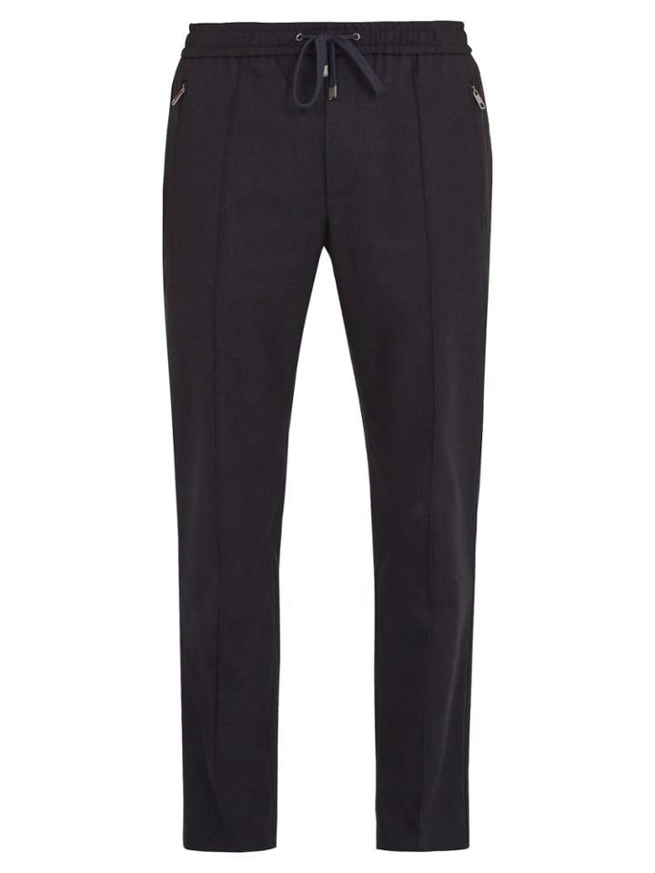 Dolce & Gabbana Drawstring-waist Stretch-wool Trousers