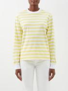 Bella Freud - Summer Stripe Organic-cotton Jersey T-shirt - Womens - Yellow White