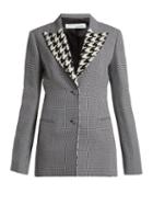 Matchesfashion.com Off-white - Single Breasted Prince Of Wales Check Wool Blazer - Womens - Grey Print