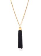 Saint Laurent - Tassel Pendant Necklace - Womens - Black Gold