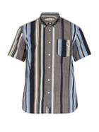 Matchesfashion.com Maison Kitsun - Fox Appliqu Striped Cotton Poplin Shirt - Mens - Multi