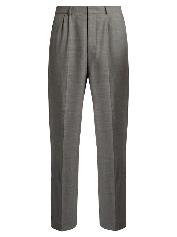 Ami Mid-rise Wide-leg Stretch-wool Trousers
