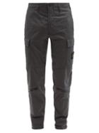 Mens Rtw Stone Island - Cotton-blend Twill Cargo Trousers - Mens - Dark Grey