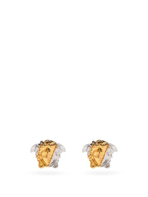 Matchesfashion.com Versace - Medusa Stud Earrings - Womens - Silver Gold