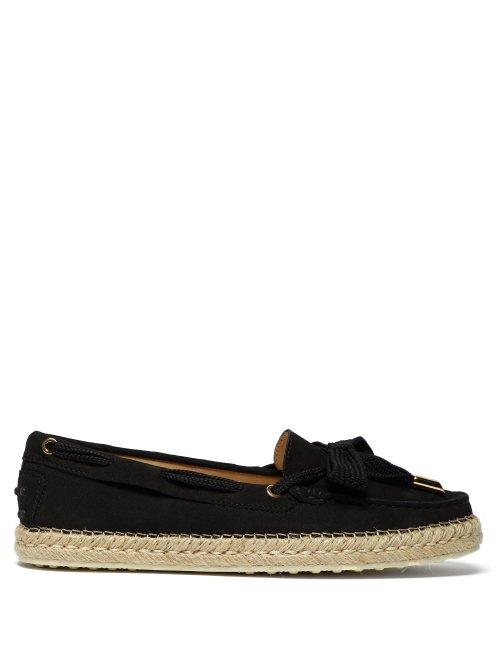 Matchesfashion.com Tod's - Gommino Nubuck Espadrilles - Womens - Black