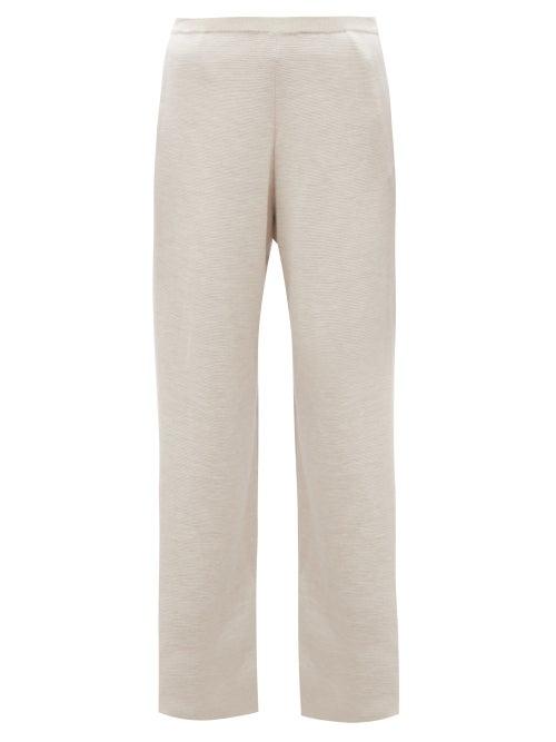 Matchesfashion.com The Row - Chuk Knitted Wide-leg Trousers - Womens - Beige