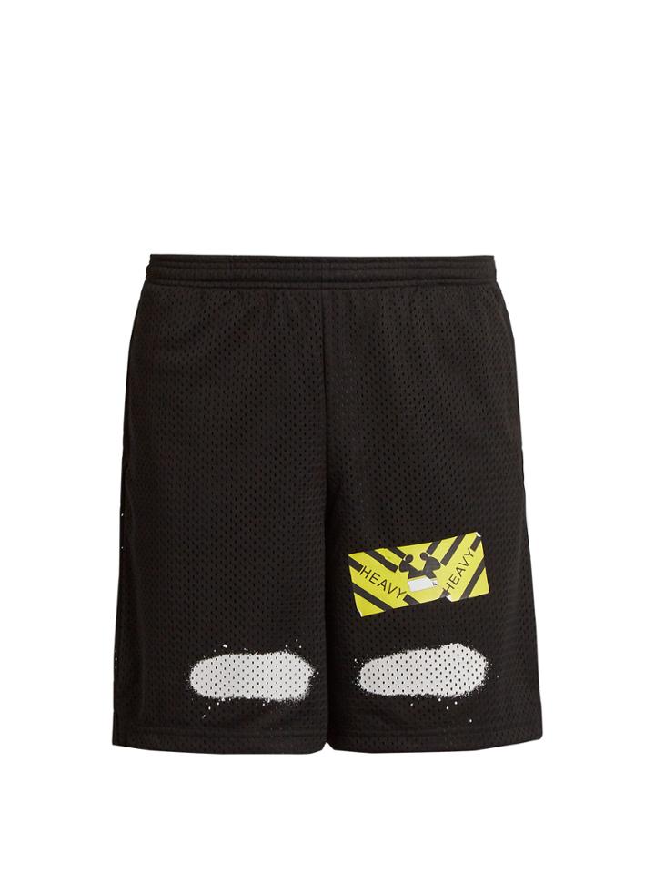 Off-white Spray-paint Mesh Shorts