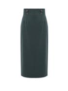 Matchesfashion.com Goat - Joss High-rise Wool-crepe Pencil Skirt - Womens - Dark Green