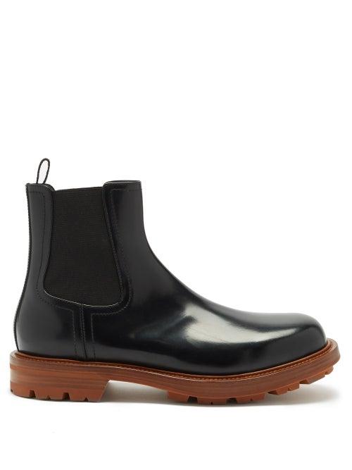 Alexander Mcqueen - Leather Chelsea Boots - Mens - Black Brown
