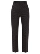 Charles Jeffrey Loverboy - They Them Geometric-jacquard Twill Suit Trousers - Womens - Black