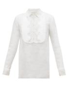 Matchesfashion.com Gabriela Hearst - Oriana Embroidered Bib Shirt - Womens - Ivory