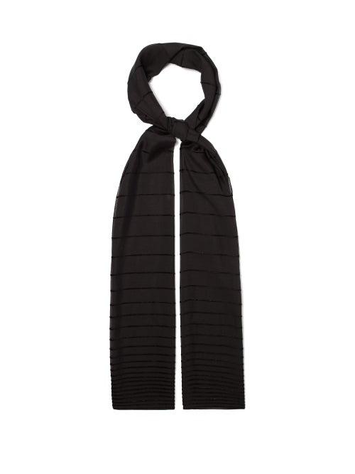 Matchesfashion.com Max Mara - Lurex Stripe Scarf - Womens - Black