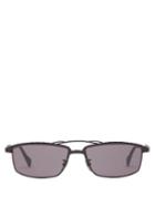 Matchesfashion.com Kuboraum - Rectangular Metal Sunglasses - Mens - Black