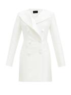 Matchesfashion.com Rasario - Double-breasted Satin Blazer Mini Dress - Womens - Ivory