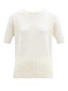 Matchesfashion.com Lisa Yang - Kenza Cashmere Short-sleeved Sweater - Womens - Cream