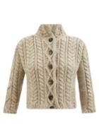 Maison Margiela - Cropped Cable-knit Cardigan - Womens - Beige